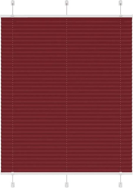 vidaXL Plissee Bordeauxrot, semi-transparent, Polyester, B: 105 cm, H: 100 cm - Bild 1
