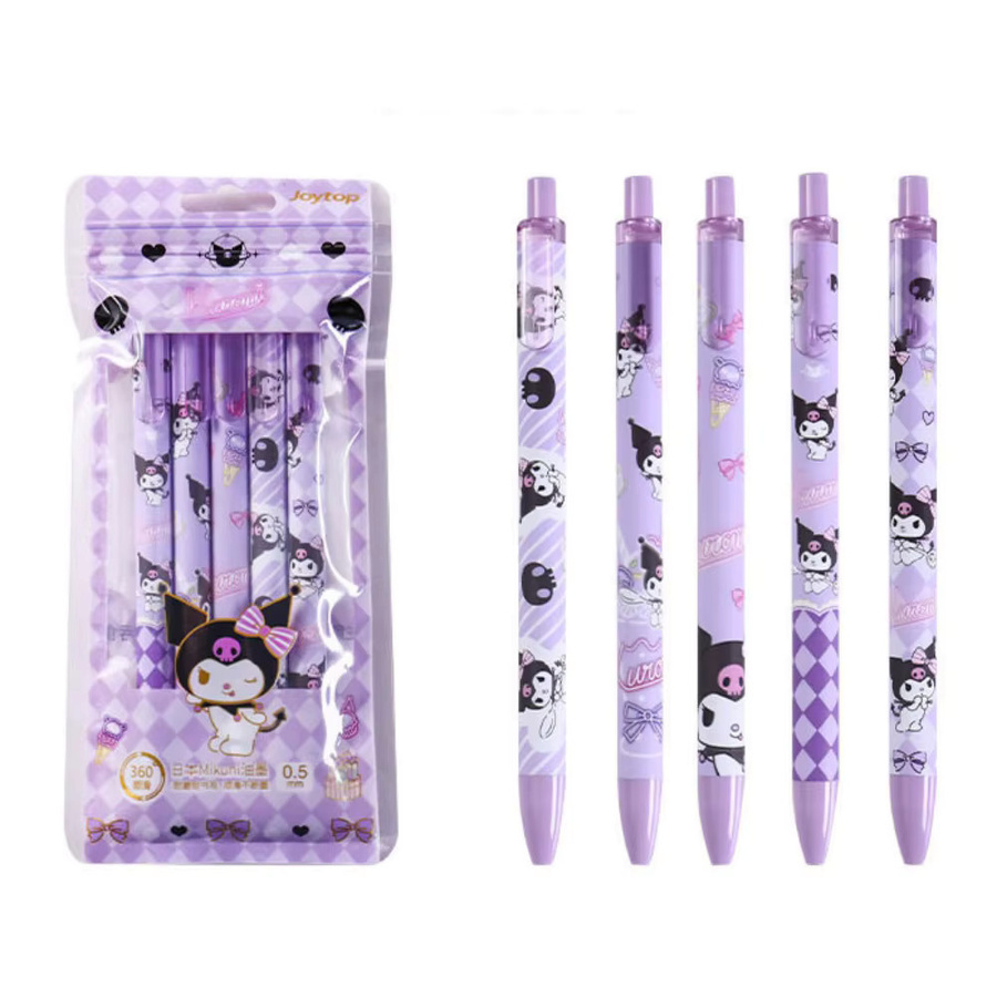 Sanrio 5-teiliges Set Kuromi Gelstifte in Lila für Schulbedarf und Journaling - Bild 2