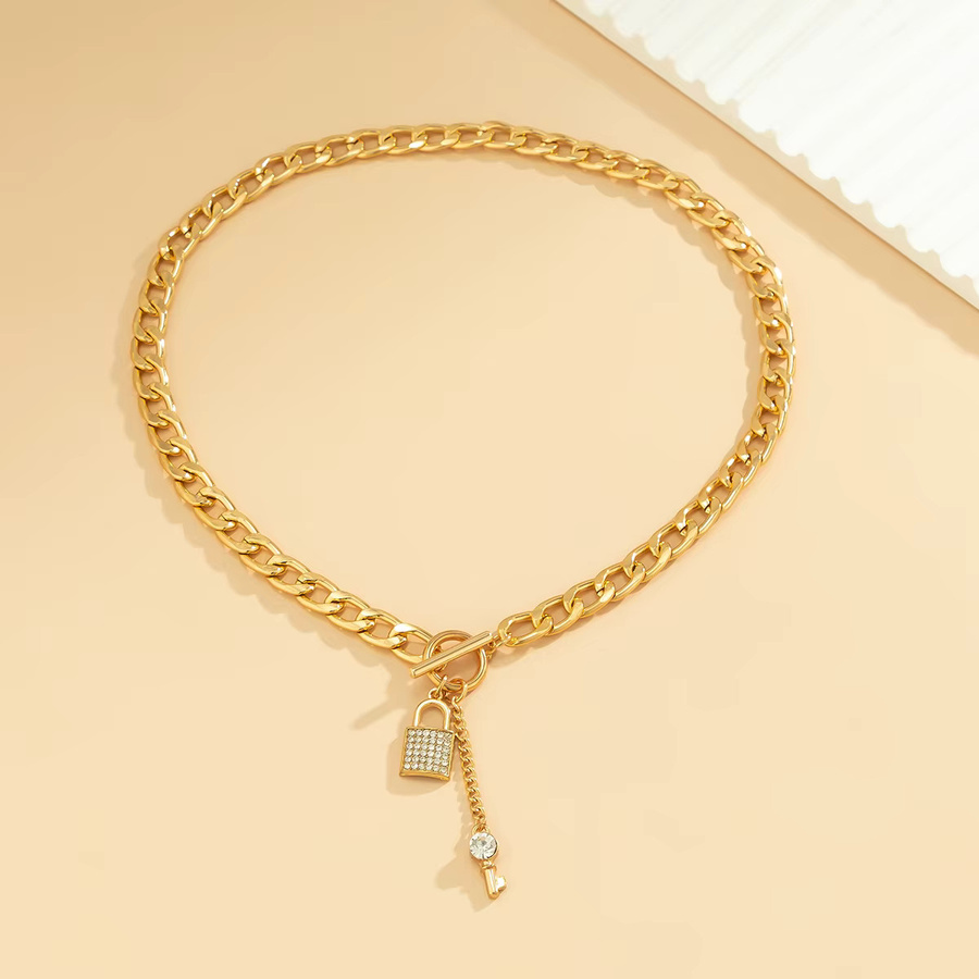SHIXIN Halskette mit Schlüsselanhänger, Gold, Damen - Bild 3