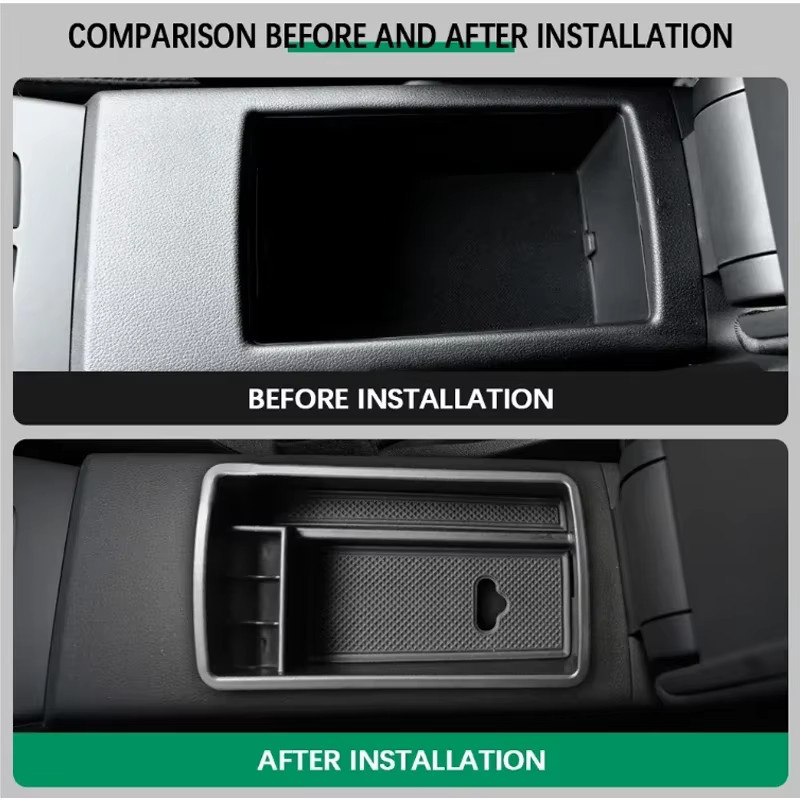 A Little Change Armlehnen-Organizer mit zentralem Aufbewahrungsfach für Audi A3 8V 2013-2019, Schwarz - Bild 5