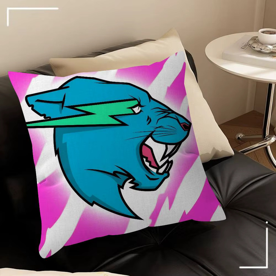 KAYOU Game Blogger Logo Kissenbezug mit Cartoon-Design, quadratisch, mehrfarbig, Kurzplüsch - Bild 5