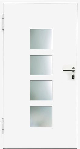 KNOCK Aluminium-Haustür PHUKET in Weiß mit Glaseinsatz, modern, B: 90,0 cm, T: 86,0 cm, H: 210,0 cm - Bild 1