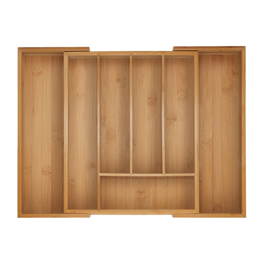 Relaxdays Besteckkasten aus Bambus in Natur, ausziehbar und verstellbar, Farbe: Braun - Bild 2