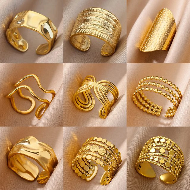 HPTOTMG Ring Edelstahl, Gold, Damen - Bild 1