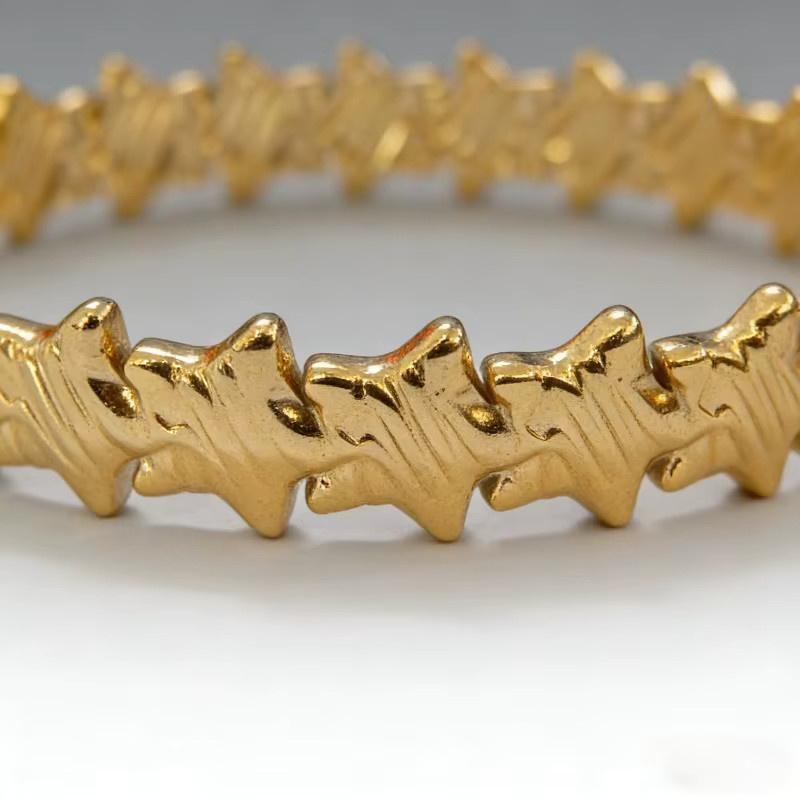 Stern-Schnapparmband Edelstahl, Gold, Damen - Bild 3