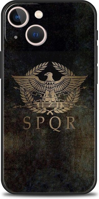 Handyhülle mit Römischem Reich Emblem aus weichem TPU für Apple iPhone 17 16 15 14 13 12 11 Pro Max SE Plus in Schwarz - Bild 1