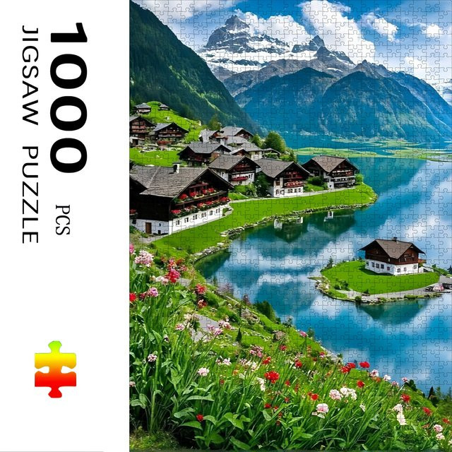 KAYOU Stadt in den Schweizer Alpen, Puzzle, 500 Teile - Bild 1