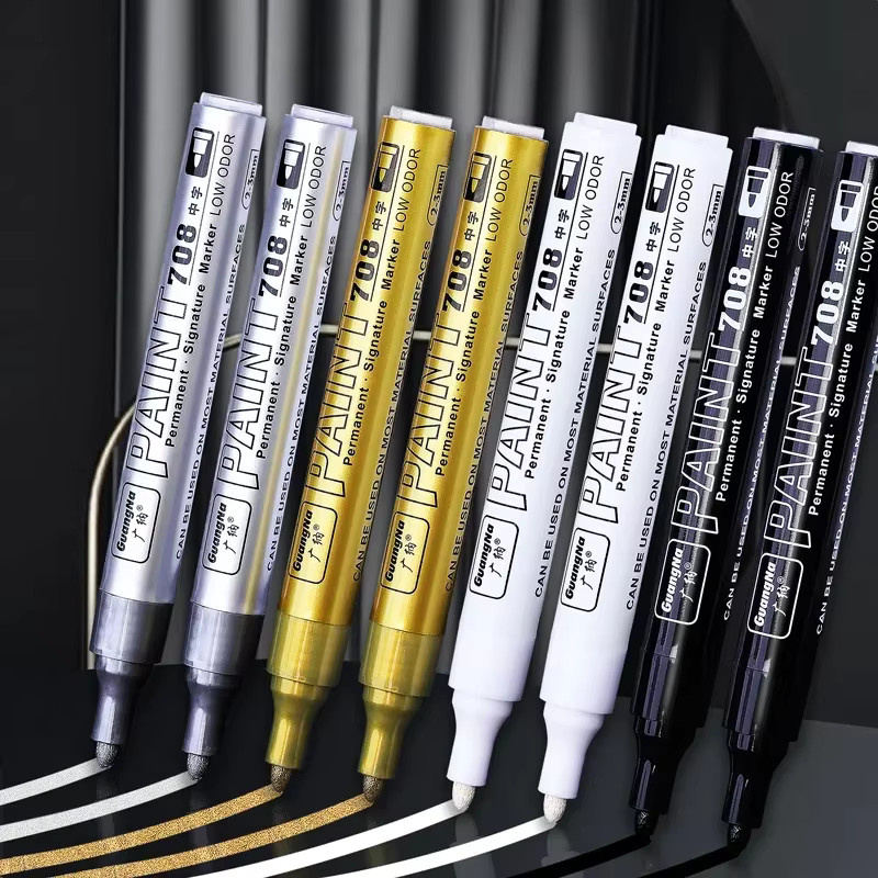 Permanent Metallic-Lackmarker Set mit Stiften in Gold, Silber, Weiß und Schwarz für DIY-Harz, Metall und Reifen - Bild 4