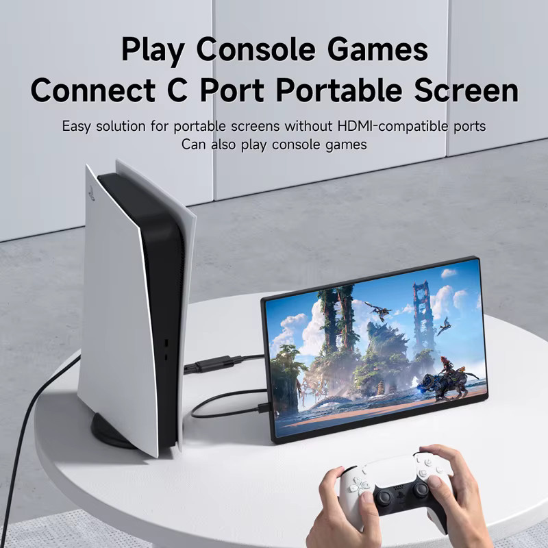 Hagibis HDMI zu USB C Konverter Adapter für AR Brillen in Schwarz zum Aufladen und Spielen mit Switch, PS5 und Xbox sowie Rokid, Xreal und Thunderbird - Bild 4