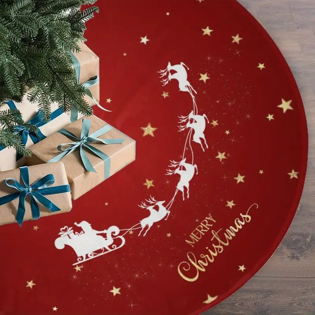 VIKAMA Weihnachtsbaum-Deko mit Rentier und Weihnachtsmann in Rot und Weiß - Bild 1