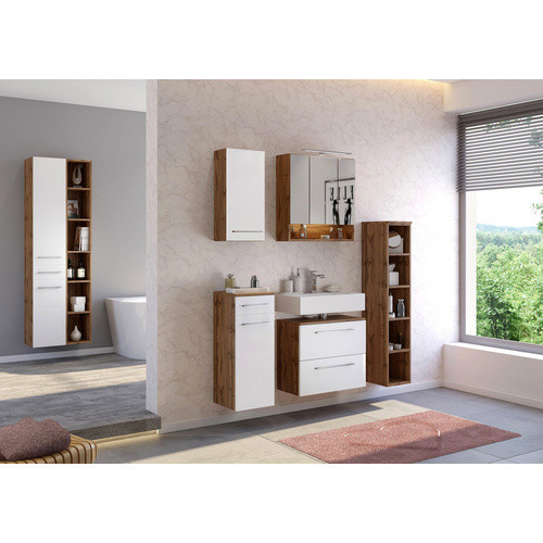 HELD MÖBEL Seitenschrank Livorno in Weiss Matt mit Türen und Schubladen, Breite: 30 cm, Höhe: 180 cm, Tiefe: 35 cm - Bild 2