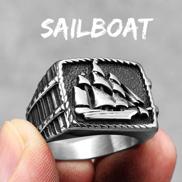 YIRAN Jewelry Ring Edelstahl, Vintage, Herren - Bild 1