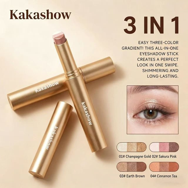 Kakashow Lidschattenstift, 3-Farben, schimmernd - Bild 1