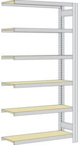 Regalwerk BERT Großfachregal Anbaufeld in Weiß, H x B x T: 250 x 128,5 x 40 cm - Bild 1