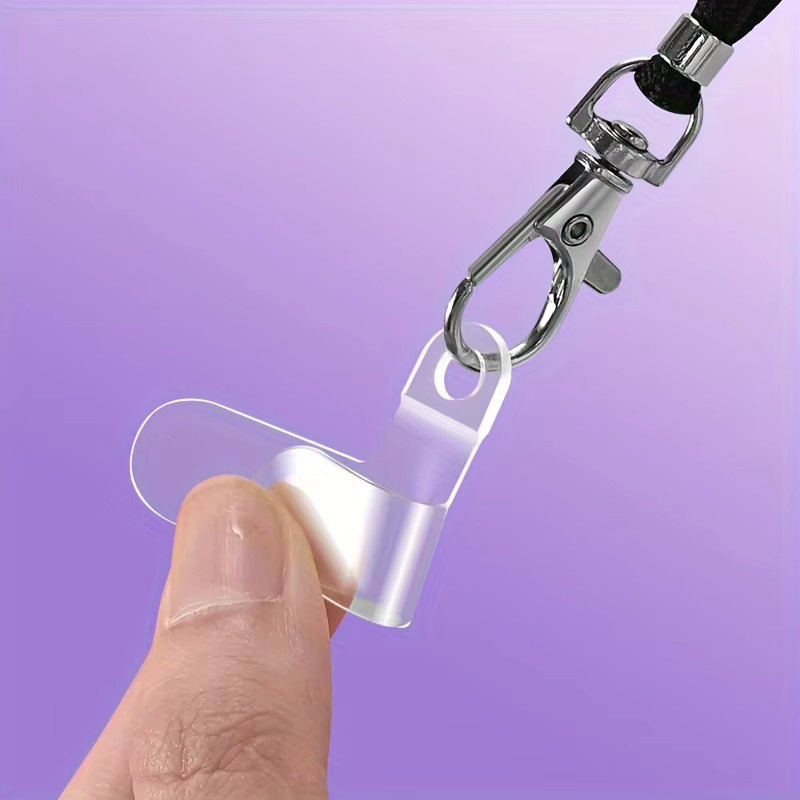 8 Stück TPU-Telefon-Lanyard-Clips in Transparent als universelle Anti-Verlust-Aufkleber-Aufsätze für Handgelenk- und Umhängebänder - Bild 4