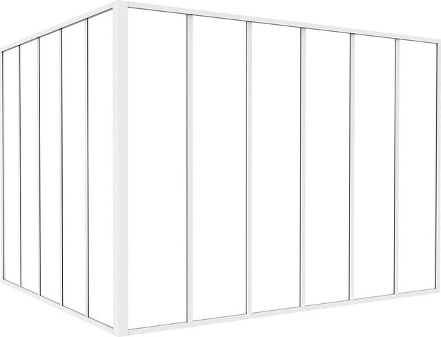 Vente-unique Glaswand Bayview in Weiß mit Aluminiumrahmen und Glas, Breite: 180 cm, Höhe: 150 cm - Bild 1