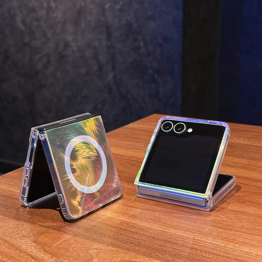 Samsung Galaxy Z Flip7 Magnetische Handyhülle mit Feder-Farbverlauf in Multicolour - Bild 2