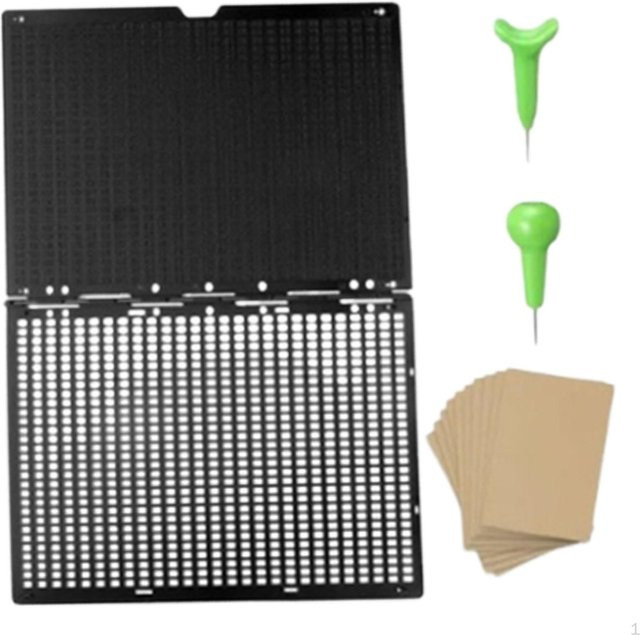 SunshineTek Braille Schreibtafel Set mit Griffel für Anfänger, 27 Zeilen und 30 Zellen, Grau/Schwarz - Bild 1