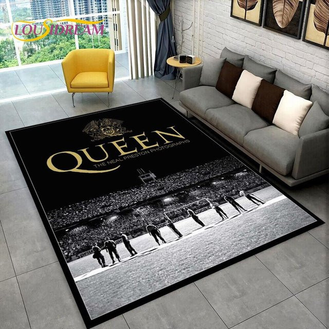 HGHT Bereichsteppich Freddie Mercury Queen Rockband, Rutschfeste und Waschbare Bodenmatte aus Polyester für Wohnzimmer, Schlafzimmer oder Badezimmer, Mehrfarbig, Breite: 40 cm, Tiefe: 60 cm - Bild 1