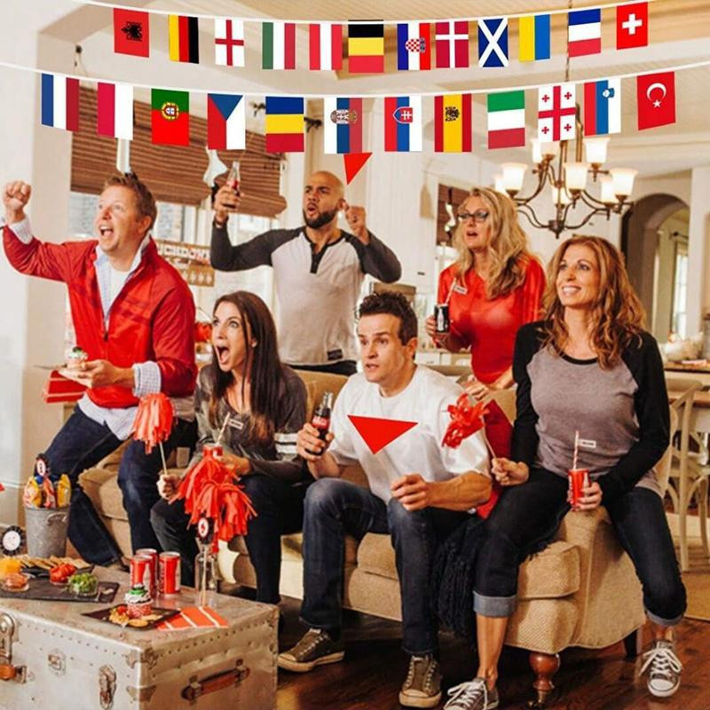 Paddya Europa Länder Flaggen Bunting Set mit 24 Stück, Mehrfarbig, Polyester, Größe pro Flagge: Breite: 21 cm, Höhe: 14 cm - Bild 4
