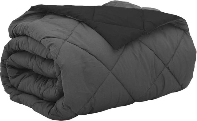 vidaXL Sommerdecke aus Mikrofaser in Schwarz und Anthrazit mit Diamond-Design, B/T: 200 x 200 cm - Bild 1