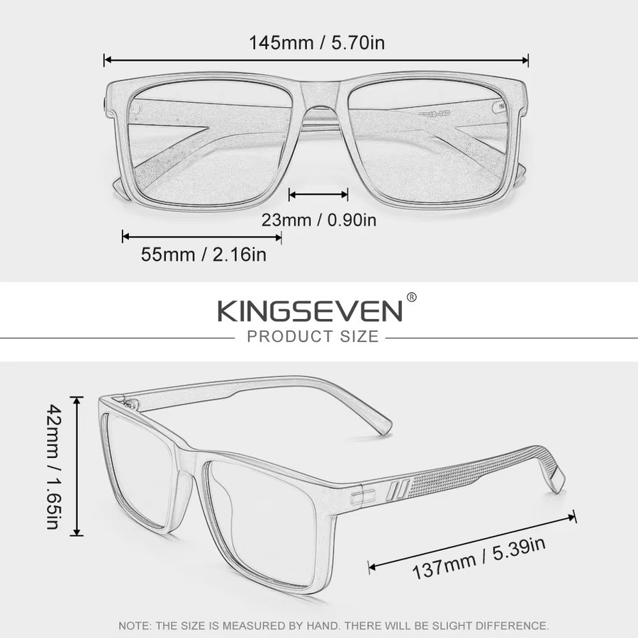 KINGSEVEN Sonnenbrille, Vollrand, Square, Kunststoff, Unisex - Bild 2