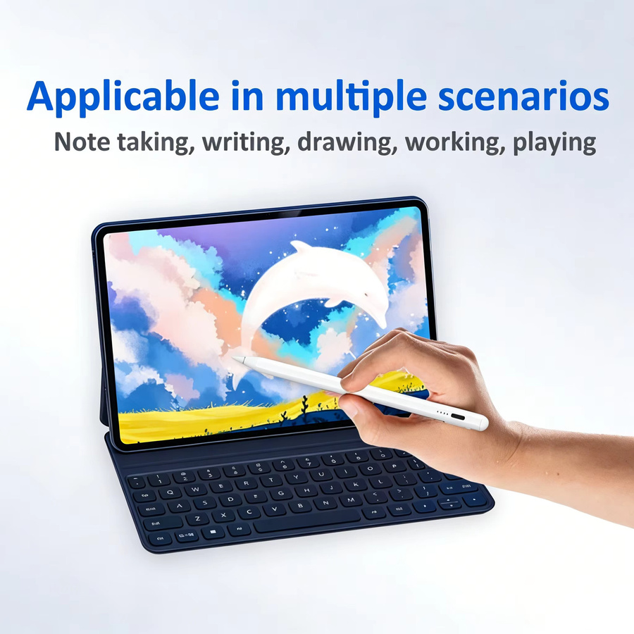 Apple Pencil Ersatz für iPad mit Handballenerkennung und Leistungsanzeige in Weiß für iPad Pro, Air und Mini - Bild 2