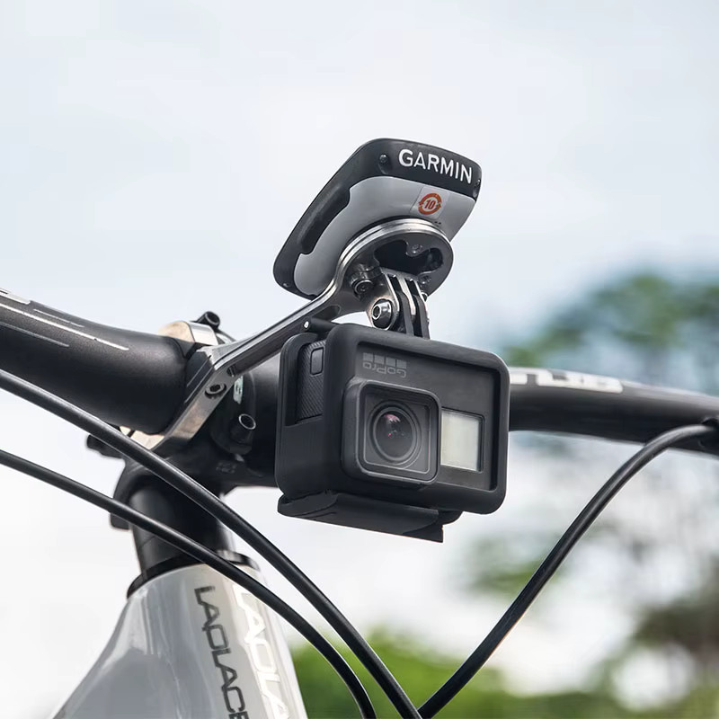 GUB Fahrradcomputerhalterung aus Titanlegierung in Silber für GoPro, Garmin, Bryton und Wahoo als Frontständer und Lenkerhalterung - Bild 3