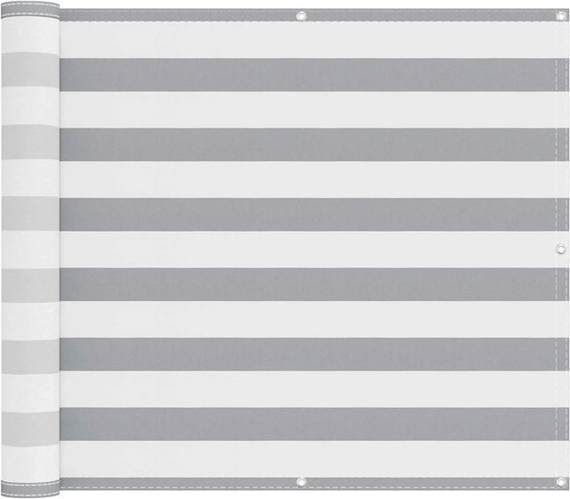 vidaXL Balkonsichtschutz aus Polyester und Aluminium in Hellgrau und Weiß, Höhe: 90 cm, Breite: 400 cm - Bild 1