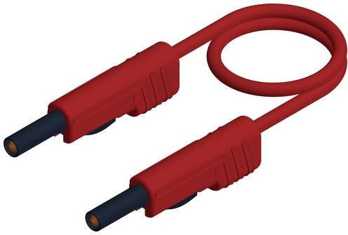 Hirschmann Test & Measurement MLB 50/1V Messleitung mit 4mm Lamellenstecker in Rot, Länge: 0,50 m - Bild 1