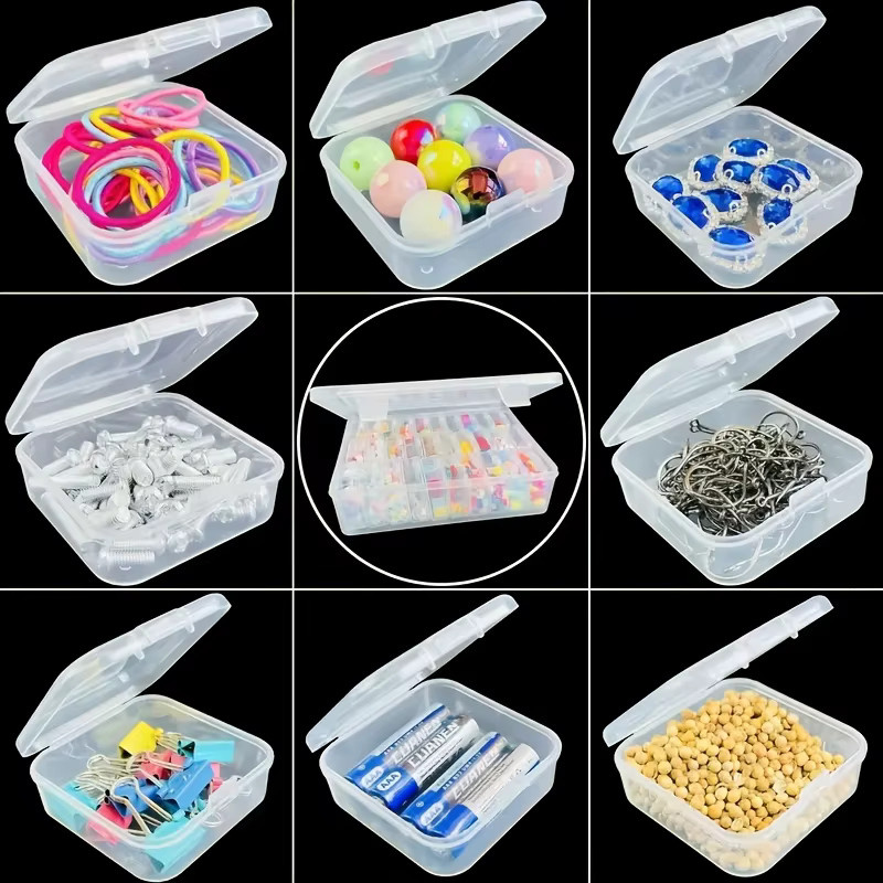 Transparente Kunststoff-Aufbewahrungsbox mit Deckel und Gitterstruktur für Schmuck, Bastelarbeiten und Kleinteile, Farbe: Transparent, B/T/H: 22,5 x 6,0 x 1,0 cm - Bild 1