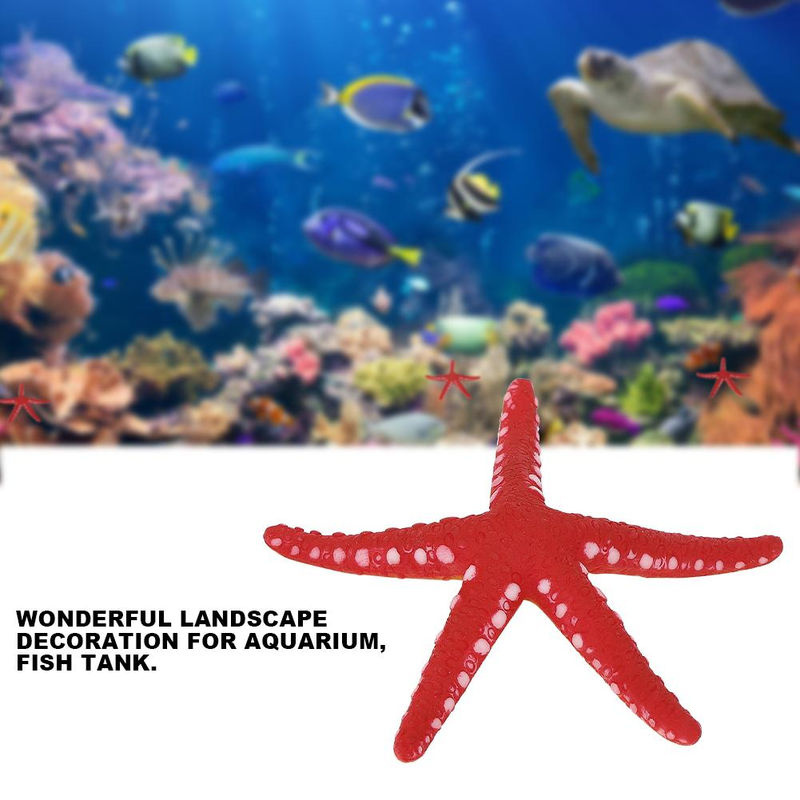 TOMTOP JMS Leuchtende Seestern-Aquariendekoration aus Kunststoff in Rot - Bild 8