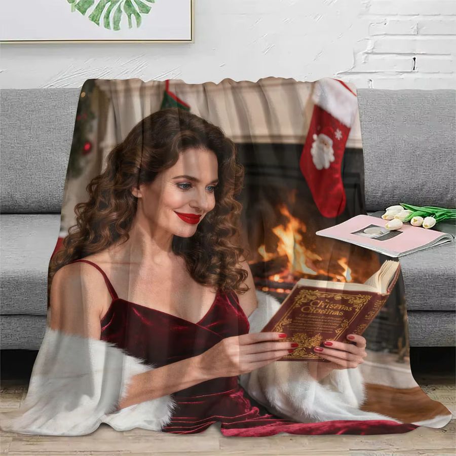 Personalisierte Weihnachtsdecke aus Flanell für Paare mit individuellem Jubiläumsdesign und Weihnachtsdekorationsmuster, maschinenwaschbar - Bild 3