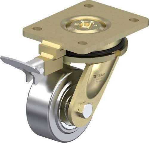 Blickle Lenkrolle LS-SVS 100K-RI4 mit Feststeller, Farbe: Silber, Rad-Durchmesser: 100 mm, Tragfähigkeit: 1700 kg - Bild 1