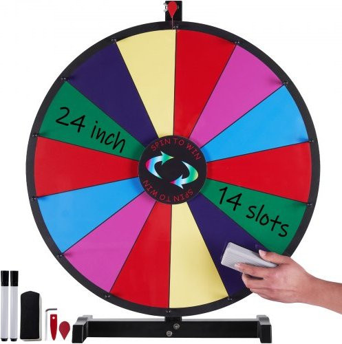 VEVOR Spinning Prize Wheel Tabletop Spinner mit 14 Slots und 2 Markern - Bild 1