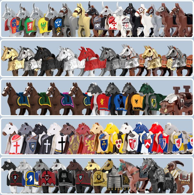 BRICKPANDA Mittelalterliche Burg Militär Warhorse, Bausteine, Ritter, Zubehör - Bild 1