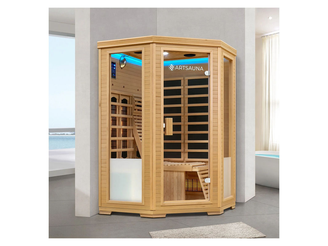 Artsauna Infrarotkabine Aalborg mit Dual-Technologie aus Hemlockholz in Braun für 2 Personen - Bild 2