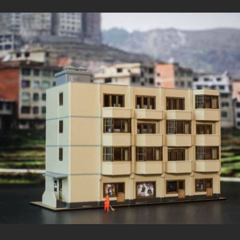 TERAYSUN Architektur Gebäude Modell, Miniatur Haus Büro, 1:150, Kunststoff, 1-teiliges Set - Bild 2