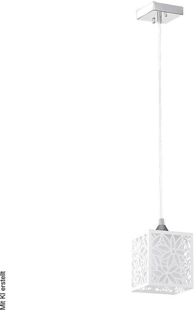 SPOT Light Anika Pendelleuchte in Weiß und Chrom mit Glas und Metall, E27, B/T/H: 13 x 13 x 125 cm - Bild 1