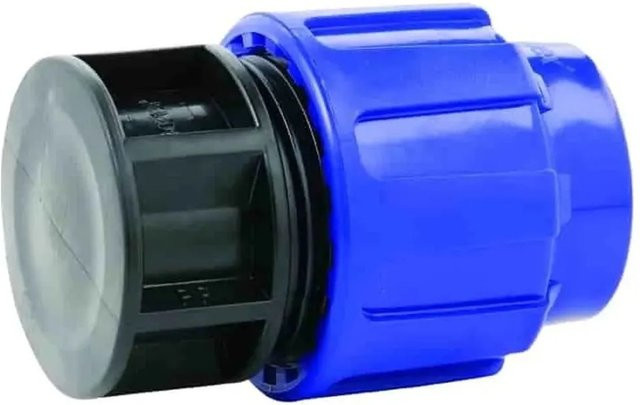 Cepex PE Rohr Verschraubung Endkappe Klemmverschraubung Blau 32 mm - Bild 1