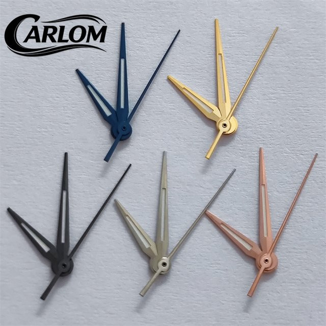 Carloms Uhrzeiger, Silber, Gun Blue, Gold, grün leuchtend, Unisex - Bild 1