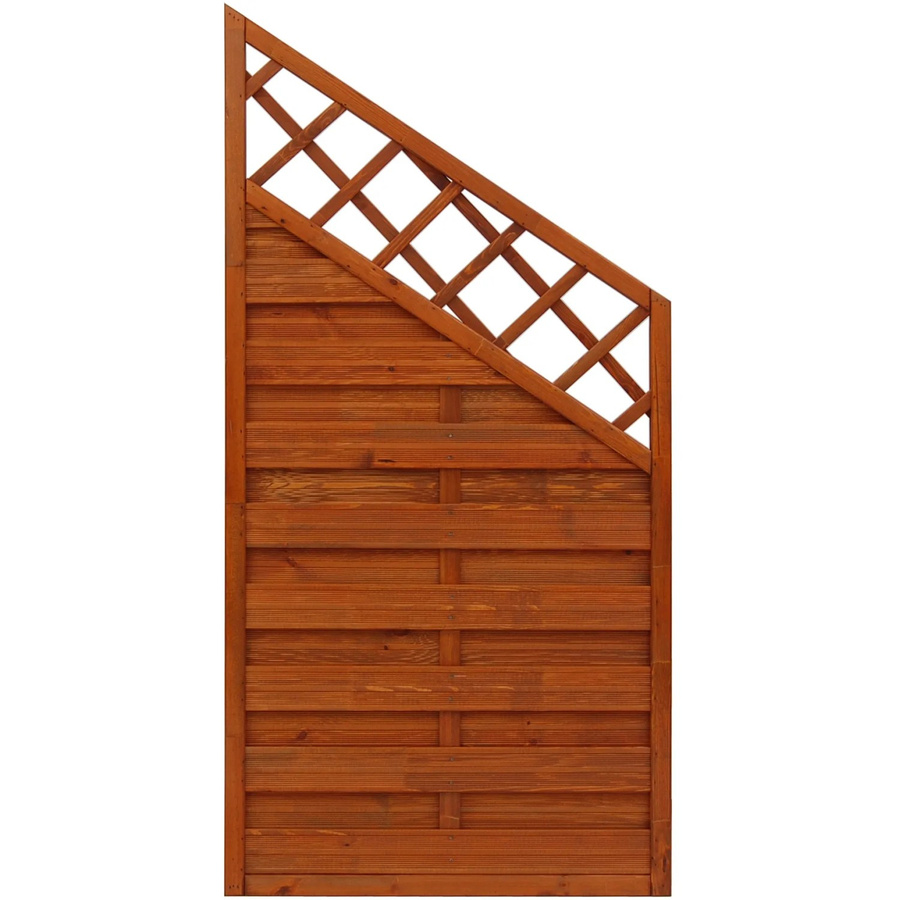 Sichtschutzzaun-Element Country von Andrewex aus Holz in Teakfarben, 3-fach lasiert, blickdicht, Höhe: 180 cm, Breite: 120 cm - Bild 2