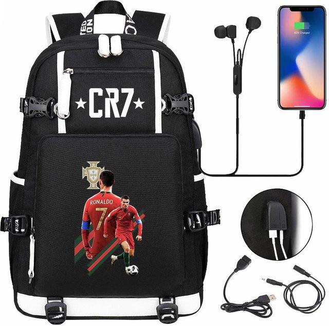 3-teiliges Schulrucksack-Set aus Oxford-Stoff in Schwarz mit Schultasche, Schultergurt und Federmäppchen, B/T/H: 48 x 30 x 15 cm - Bild 1