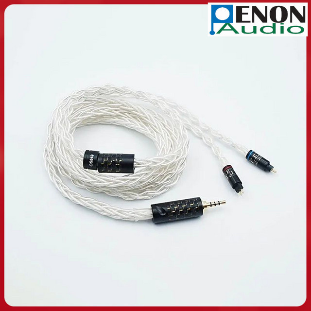 Penon OS849 Single Crystal Kupfer versilbertes HiFi Audiophile Kopfhörer Ersatzkabel für IEM mit MMCX und 2Pin 0,78 mm in Weiß - Bild 1