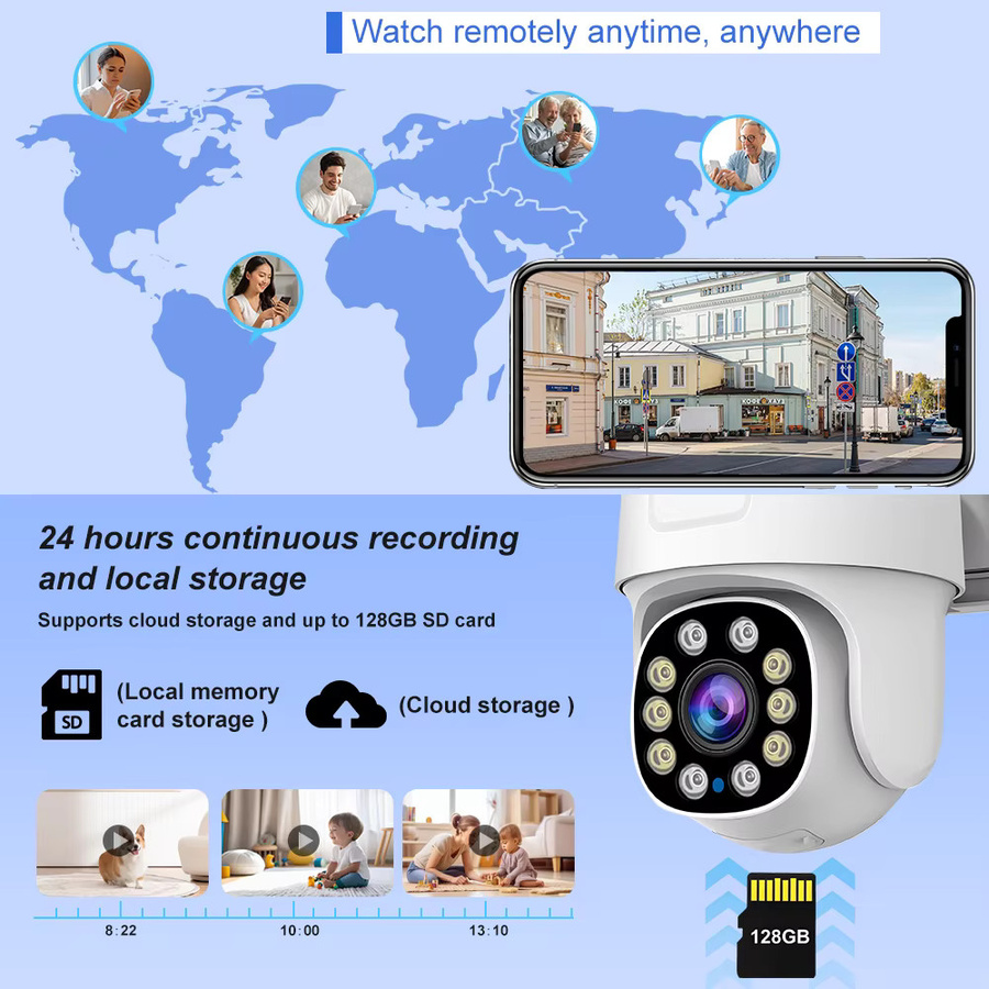 Cloud365 Smart Home WLAN-IP-Kamera PTZ Outdoor mit 5MP 2k Auflösung, wasserdichter Sicherheitsschutz und Vollfarb-Nachtsicht in Weiß - Bild 3