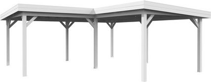 PALMAKO Pavillon Lenna aus Fichtenholz in Weiss mit Pultdach, B/T/H: 628 x 628 x 245 cm - Bild 1