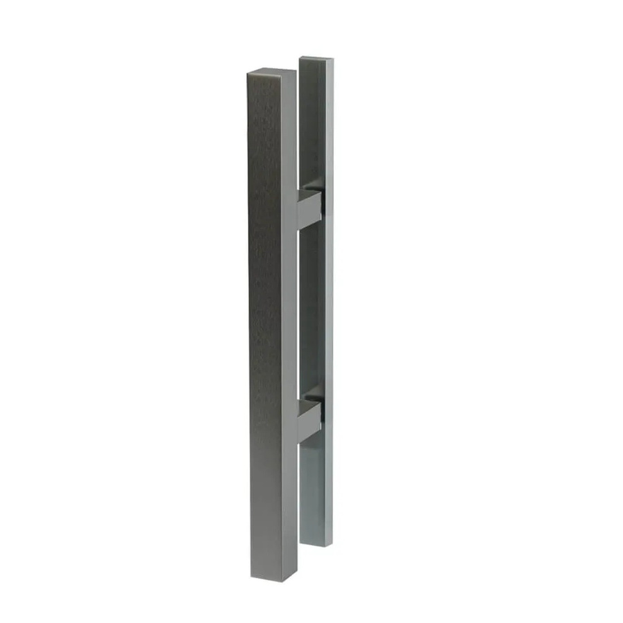 Hansaglas Glasschiebetür Griffstange Eckig Flach aus Edelstahl in Silber gebürstet - Bild 2