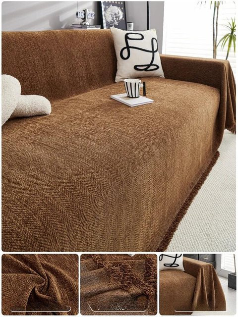 Wasserdichter Anti-Katzenkratz Sofabezug von Yiran Furniture in Creme, Universal Vollbezug aus Polyester, B/T: 180 x 130 cm - Bild 1