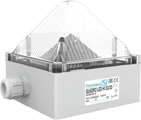 Pfannenberg LED-Leuchte QUADRO in Weiß und Transparent aus Kunststoff - Bild 1