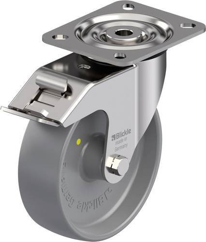 Blickle Edelstahl-Lenkrolle LX-PO 125G-FI-ELS in Silber mit 125 mm Rad-Durchmesser und 250 kg Tragfähigkeit - Bild 1